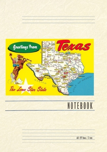 Vintage Lined Notebook Greetings from Texas by Found Image Press 9798385449323