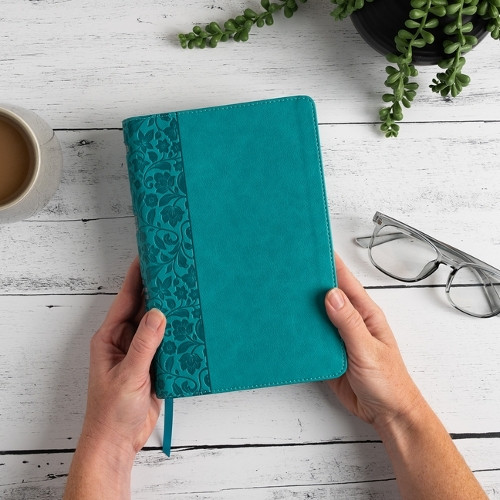 NASB Large Print Personal Size Reference Bible, Teal by  9781087757827