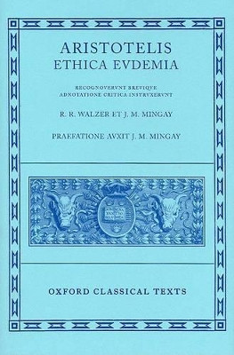 Aristotle Ethica Eudemia by R. R. Walzer 9780198145752