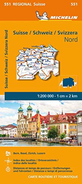 Suisse Nord - Michelin Regional Map 551: Maps by  9782067251144
