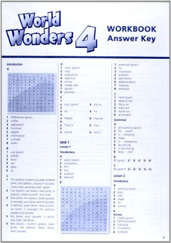 World Wonders 4: Workbook with Key by  9781111218119