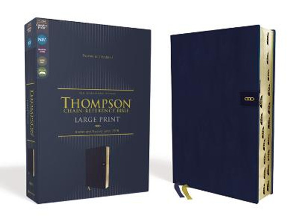 NIV, Thompson Chain-Reference Bible, Large Print, Leathersoft, Navy, Thumb Indexed, Red Letter, Comfort Print by Dr. Frank Charles Thompson