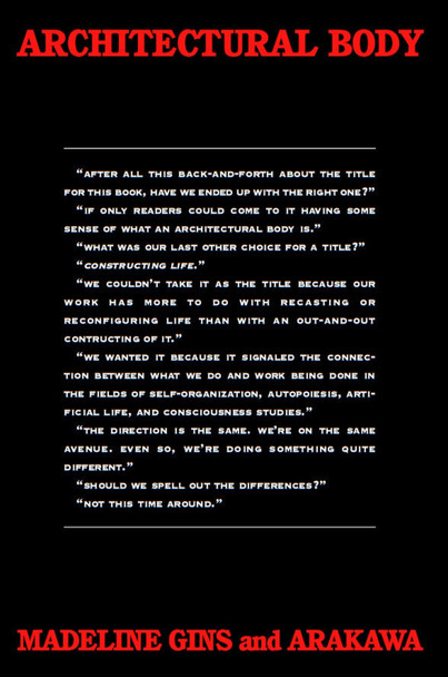 Architectural Body by Madeline Gins 9780817311698