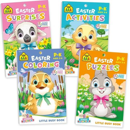 School Zone Easter Activities 4-Pack Workbook Set by School Zone 9781681475400