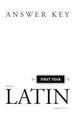 Henle Latin First Year Answer Key by Robert J Henle 9780829412055