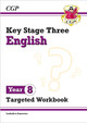 New KS3 English Year 8 Targeted Workbook (with answers) by CGP Books 9781789087840