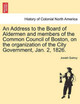 An Address to the Board of Aldermen and Members of the Common Council of Boston, on the Organization of the City Government, Jan. 2, 1826. by Josiah Quincy 9781241339203