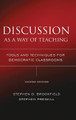 Discussion as a Way of Teaching: Tools and Techniques for Democratic Classrooms Stephen D. Brookfield 9780787978082