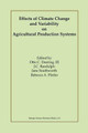 Effects of Climate Change and Variability on Agricultural Production Systems by Otto C. Doering 9781461353294
