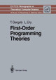 First-Order Programming Theories by Tamas Gergely 9783540542773