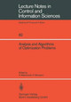 Analysis and Algorithms of Optimization Problems by Kazimierz Malanowski 9783540166603