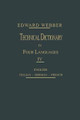 Technical Dictionary: Four Languages by Eduard Webber 9783662230107