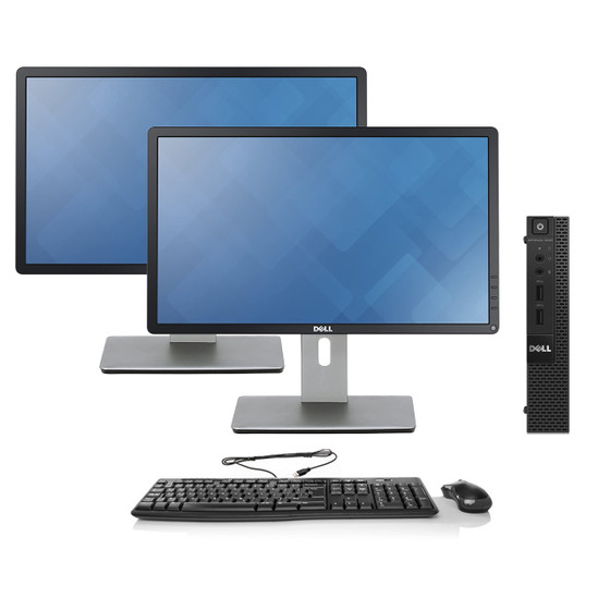 Dell OptiPlex 9020 Micro Desktop - Intel Core i7-4785T, 8GB RAM, 128GB SSD | Dual Monitor Package