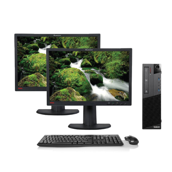 Refurbished Lenovo ThinkCentre M83p SSF Dual Monitor Package - Recompute