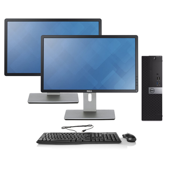 Dell OptiPlex 7050 SFF Desktop - Intel Core i7-7700, 16GB RAM, 512GB SSD | Dual Monitor Package