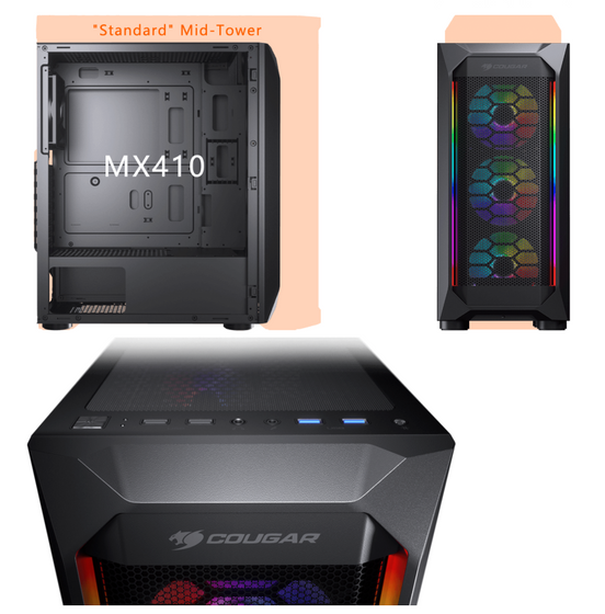 Cougar MX410 MESH-G RGB Gaming PC - Intel Core i7-7700, 16GB RAM, 500GB SSD, ASUS ROG Strix GeForce GTX 1080 + Marvo Scorpion 4-in-1 Gaming Starter Kit