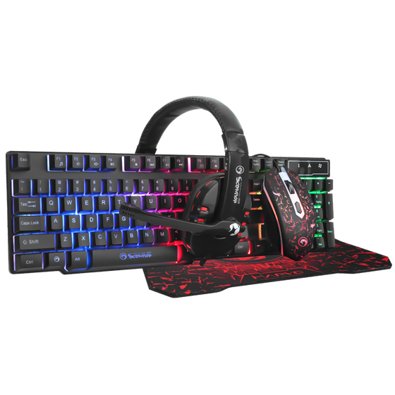 Cougar MX410 MESH-G RGB Gaming PC - Intel Core i7-7700, 16GB RAM, 500GB SSD, ASUS ROG Strix GeForce GTX 1080 + Marvo Scorpion 4-in-1 Gaming Starter Kit