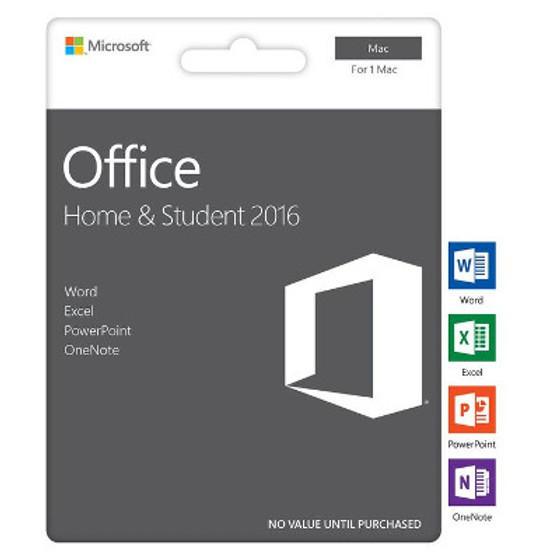 Microsoft Office 2016 Home and Student 1 Mac Card