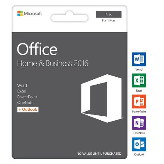 Microsoft Office 2016 Home and Business 1 Mac Card