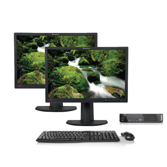 Refurbished Lenovo ThinkCentre M93p Tiny Dual Monitor Package | Recompute