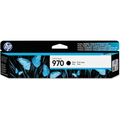 Genuine HP 970 Black Ink Cartridge, HP brand, black and blue packaging with butterfly design.