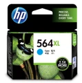 HP 564XL Cyan Ink Cartridge, genuine HP product, cyan color, high capacity, large size.