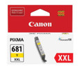 Canon CLI681XXL Yellow Ink Cartridge, genuine Canon PIXMA XXL yellow ink cartridge packaging.