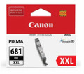 Canon CLI681XXL Black Ink Cartridge, genuine Canon PIXMA XXL printer ink in black color packaging.