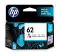 Genuine HP 62 Tri-Colour Ink Cartridge, HP brand, colour, cyan, magenta, yellow, in packaging.