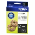 Brother LC233BK black ink cartridge packaging with colorful donuts on yellow and blue background.