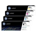HP LaserJet 202X Toner Cartridges Value Pack, Black, Cyan, Magenta, Yellow, four boxes stacked.