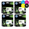 HP 955XL Ink Cartridge Value Pack, four cartridges, black, cyan, magenta, yellow, HP brand, XL size.