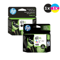 HP 61XL Black and Colour Ink Cartridge Combo Pack, two boxes, green, black, and white packaging. HP 61XL Black and Colour Ink Cartridge Combo Pack, two boxes, green, black, and white packaging.
