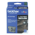 Brother LC67 Black Ink Cartridge, genuine Brother product packaging with LC67BK label and black cartridge visible.