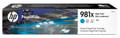 Genuine HP 981X Cyan Pagewide Ink Cartridge, HP brand, cyan color, original packaging.