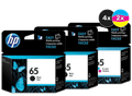 HP 65 Ink Cartridge Value Pack, 4 Black and 2 Tri-Colour, by HP, printer supplies.