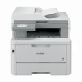 Brother L8390CDW Multifunction Laser Printer, white and grey, with prominent brand logo displayed clearly visible.