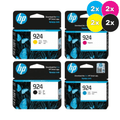 HP 924 Genuine Ink Cartridge Value Pack - Includes [2x Black, Cyan, Magenta, Yellow]