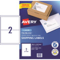 Avery Inkjet Parcel Labels 2UP 199.6x143.5mm Pack of 50 Genuine
