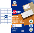 Avery QP Inkjet Labels 64x26.7mm 50 Pack, Jam-Free Avery QP Inkjet Labels 64x26.7mm 50 Pack, Jam-Free