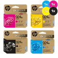 HP 924e Printer Cartridge Bundle, four cartridges, cyan, magenta, yellow, black, HP brand packaging shown.