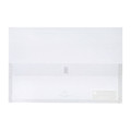 Marbig Polypick Foolscap clear document wallet, genuine, transparent, rectangular, with label on lower right corner.