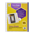 Marbig Heavyweight A4 Expanding Sheet Protectors, 10 Pack, yellow package with purple and white accents. Marbig Heavyweight A4 Expanding Sheet Protectors, 10 Pack, yellow package with purple and white accents.