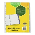 Marbig A4 Extra Wide 5 Tab White Index Dividers, Genuine product packaging with clear view.
