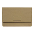 Marbig Slimpick Foolscap Kraft Document Wallet, brown, rectangular, with label area, pack of 10.