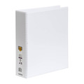 Marbig Clearview A4 2D Ring Binder, 50mm wide, white, showcasing genuine product design and branding.