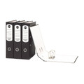 Marbig Lever Arch File Foolscap Black, Genuine Office Binder with silver rings and labels.