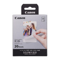 Canon XC-20L Card Size Sticker Photo Paper & Ink, 20 Sheets, gray packaging with image.