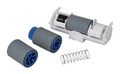 Feed Roller OPT Tray for B433/B513, gray and blue rollers with white plastic and metal springs.