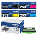 Brother TN-253 Full Set (4 Toners + DR-253CL Drum + WT-223CL Waste Pack)